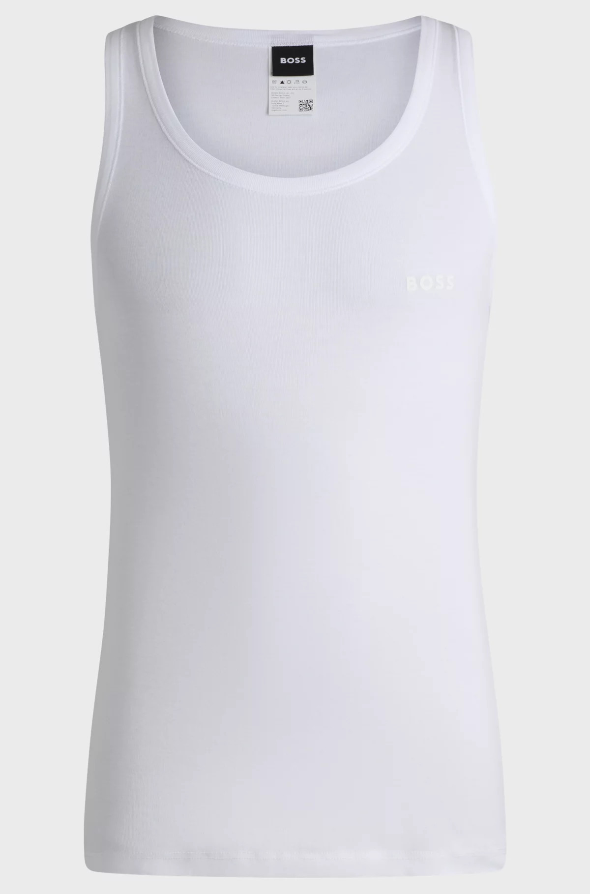 BOSS - Unterhemd aus gerippter Baumwolle mit Logo-Print | Hugo Boss DE