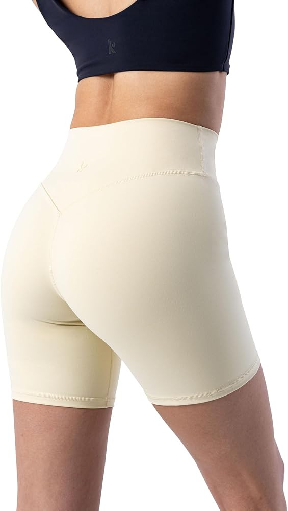 Kamo Fitness Serenity Shorts High Waisted 6" Inseam No Front Seam Thigh Friendly V Booty Seam Wom... | Amazon (US)