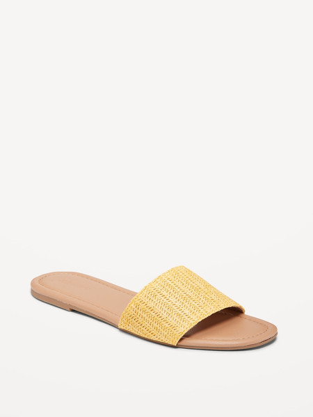 Raffia Slide Sandals | Old Navy (US)