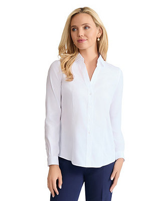 Women's Easy Care Button Up Long Sleeve Blouse | Macy's