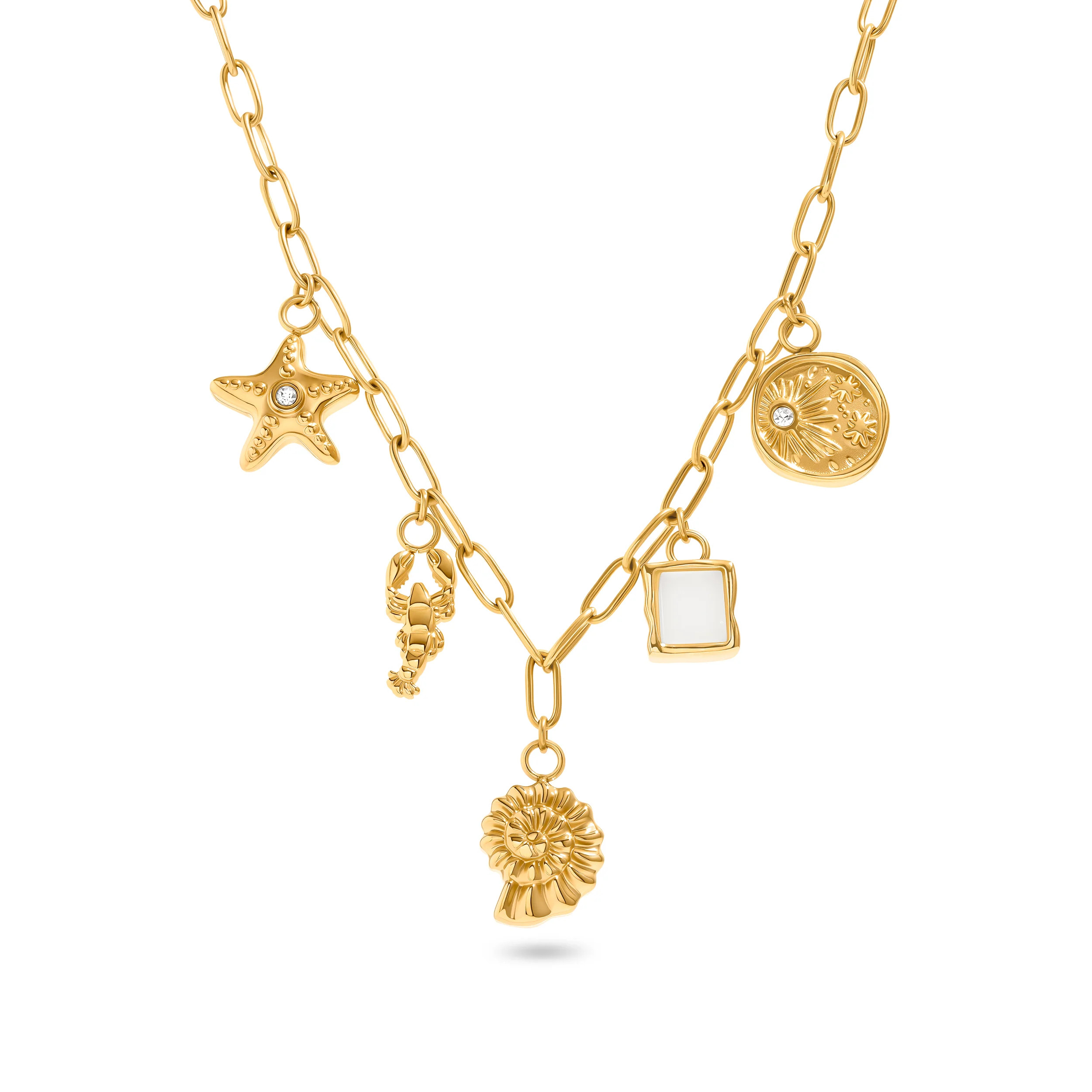 Ocean Charms Necklace (Gold) | Abbott Lyon