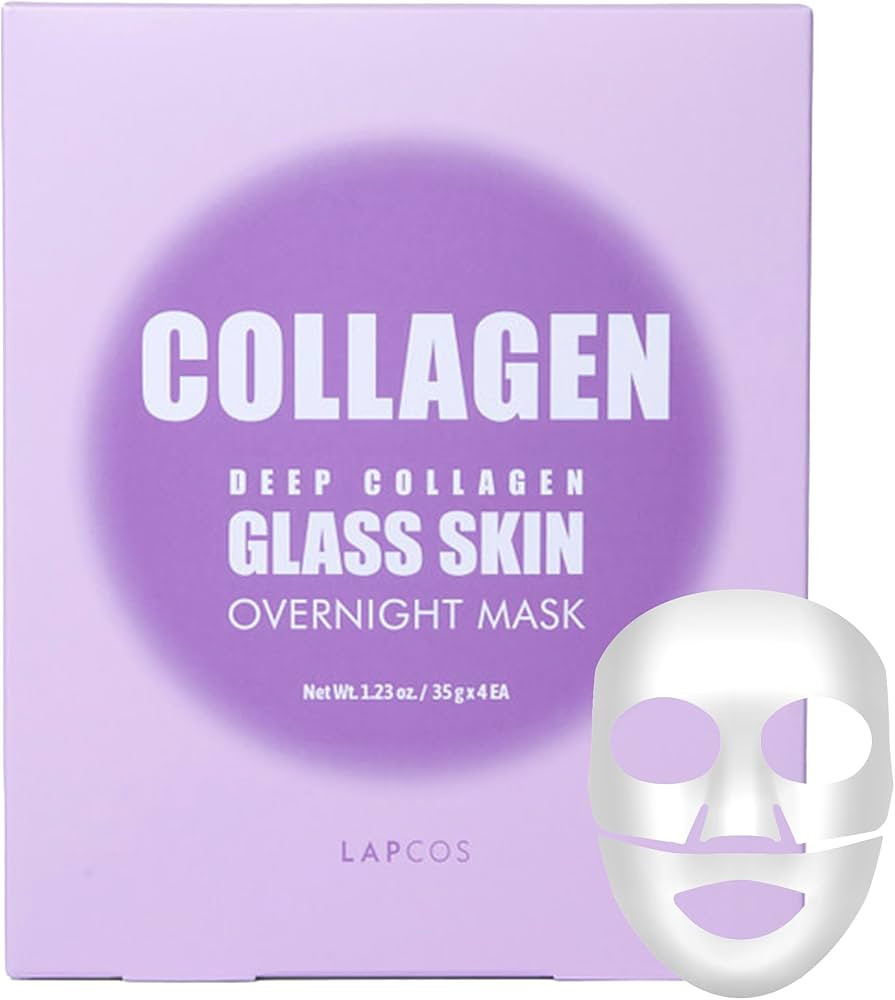 LAPCOS Deep Collagen Glass Skin Overnight Mask - Korean Skin Care Mask w/Rose PDRN, Vegan Collage... | Amazon (US)