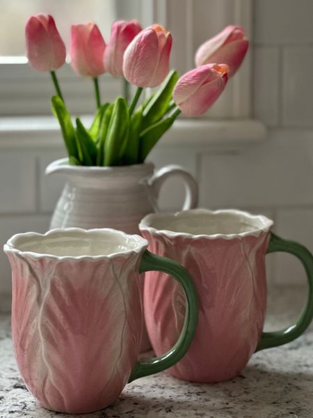 How cute are these pink tulip mugs?!! So perfect for spring - or an adult Easter basket.  And I think they’d go great with lettuce wear / cabbage ware dishes!

#ltkspring #ltktulips #ltkspringdecor 

#LTKSeasonal #LTKstyletip #LTKhome