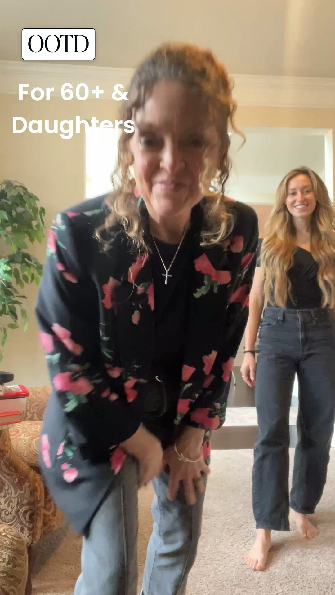 ￼for us, 60+ gals and their daughters. Mother daughter days are so special no matter how old your daughters are🥰
Alana was taking me out for a pre-Mother’s Day adventure today so dawned my no boundaries court shoes, Jessica Simpson jeans, a black tea and oversized floral print blazer. ￼ 

 #OOTD #LTKootd #LTKOver40