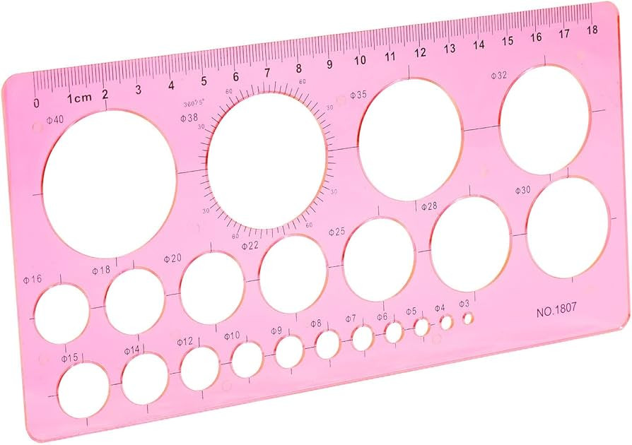 LOKUNN Circle Template for Drawing, Pink Ruler Quilling Tool, Round Hole Ruler Tool, Multi-Functi... | Amazon (US)