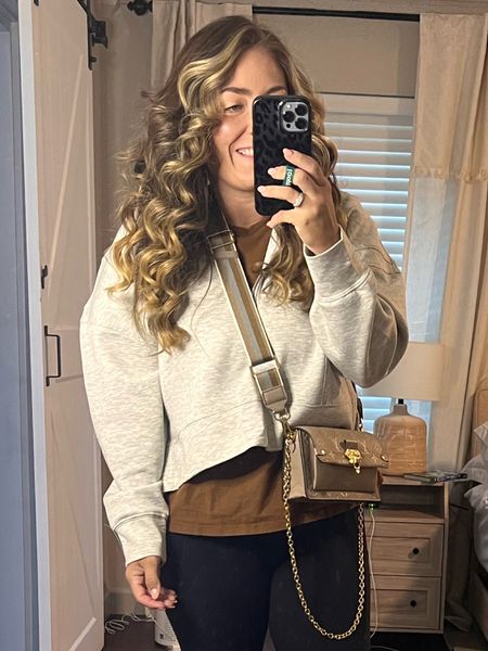 Abercrombie hoodie 
YPB hoodie - medium
Leggings - small
These curls last sooo long!! 
Beachwaver curling iron 

Casual outfits, fall mom style 

#LTKbeauty