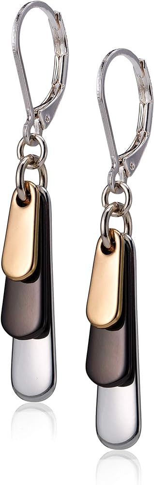 Nine West "Metal Motion" Tri-Tone Shaky Drop Earrings | Amazon (US)