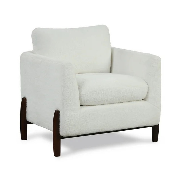 Desert Fields Sherpa Chair with Wood Legs | Walmart (US)