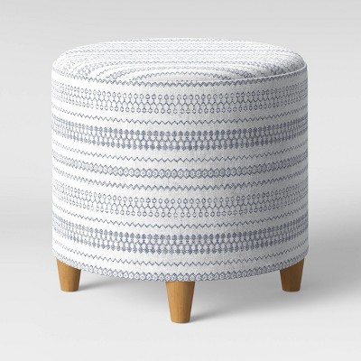 Round Woven Ottoman Blue/White - Threshold™ | Target