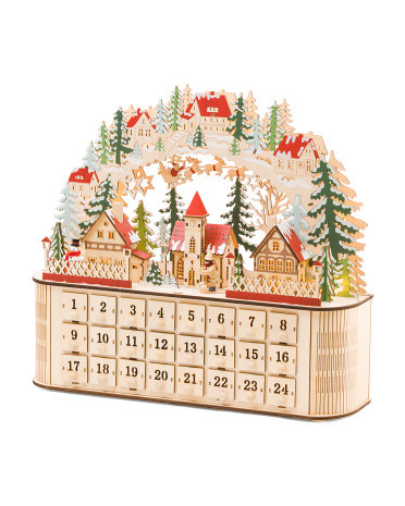 Led Laser Cut Wooden Advent Calendar | TJ Maxx
