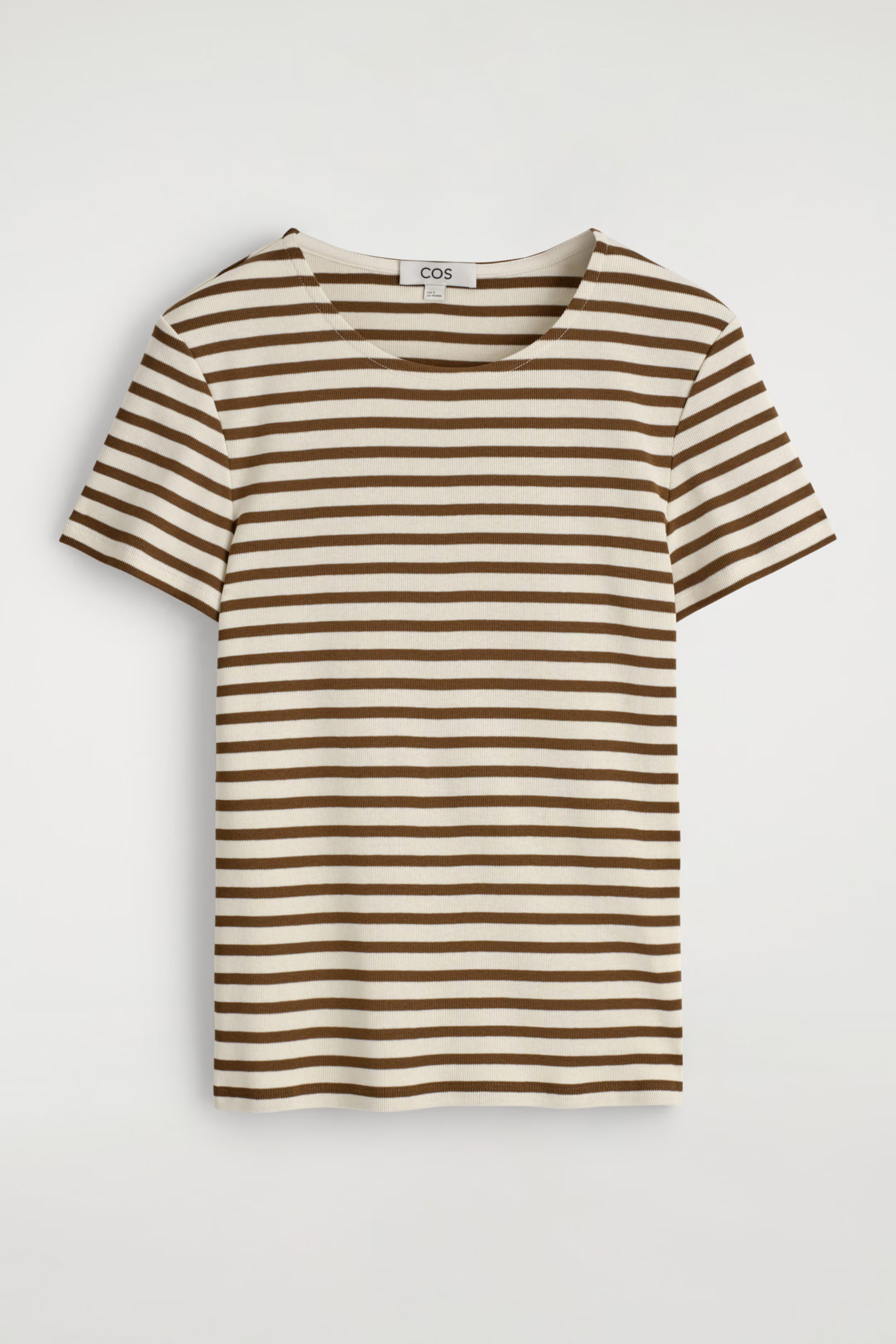 SHRUNKEN SLIM RIBBED T-SHIRT - WHITE / STRIPED | COS | COS UK