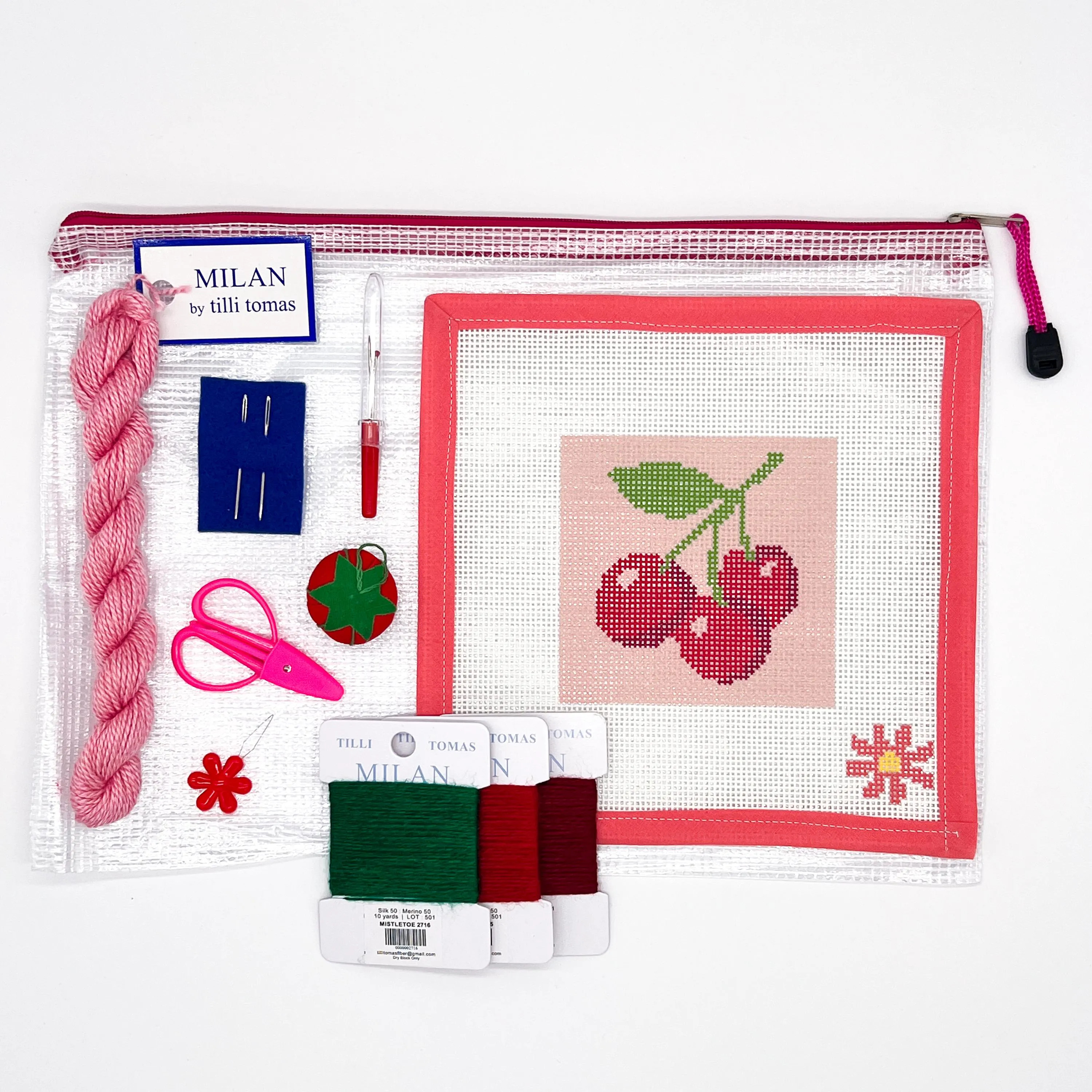 Cherries Beginner Needlepoint Canvas Kit - All supplies you need! | Etsy (US)