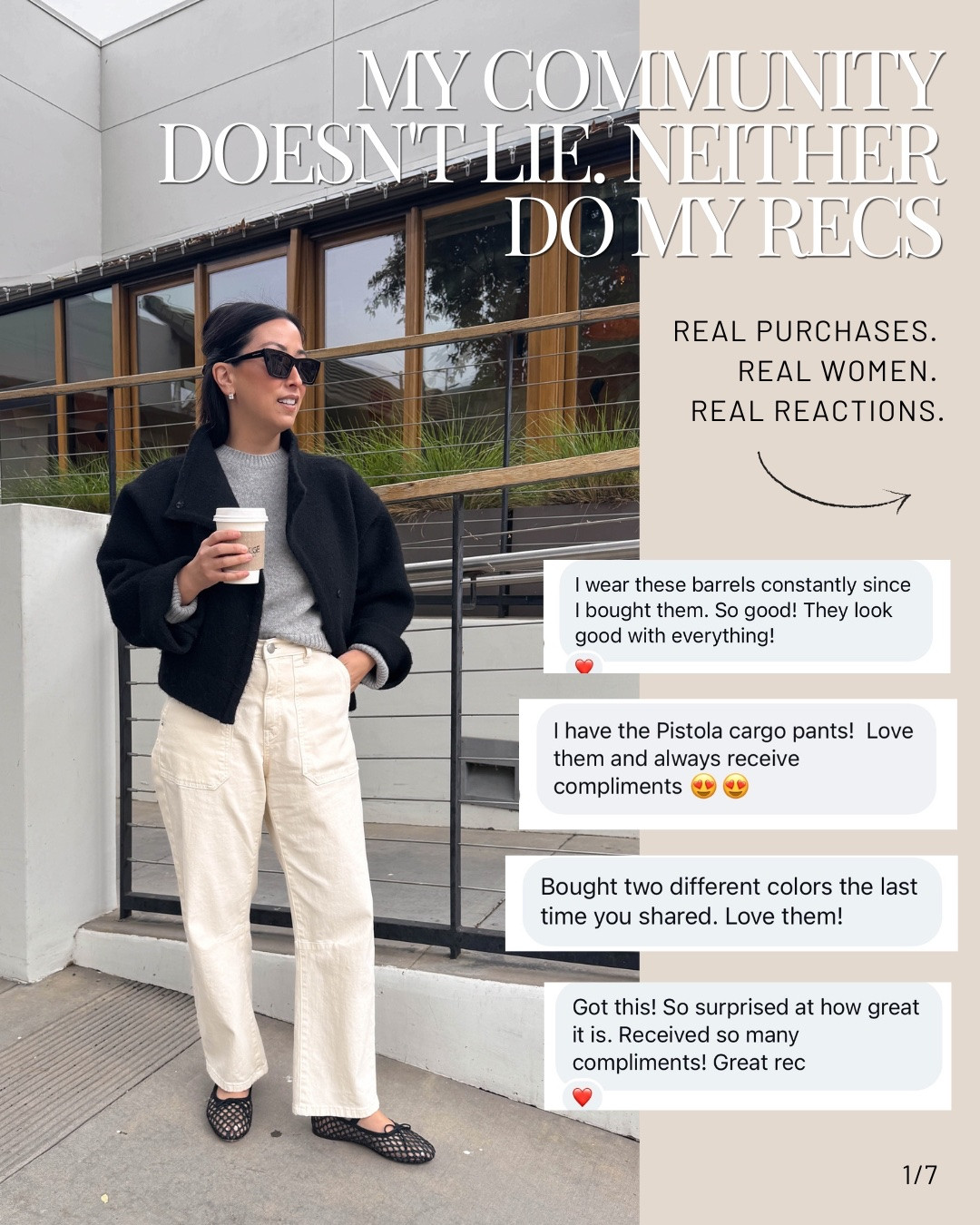 Real purchases from real women and their real reactions. 

Gap Factory linen pants petite xs
Zara crop khaki jacket small
Agolde Miro Jean petite 25
Reformation flats 5
Madewell barrel jean petite 24 but go up a size in these. 
Pistola cargo pants petite 25. But take your small size.

#LTKmomlife #LTKPetite