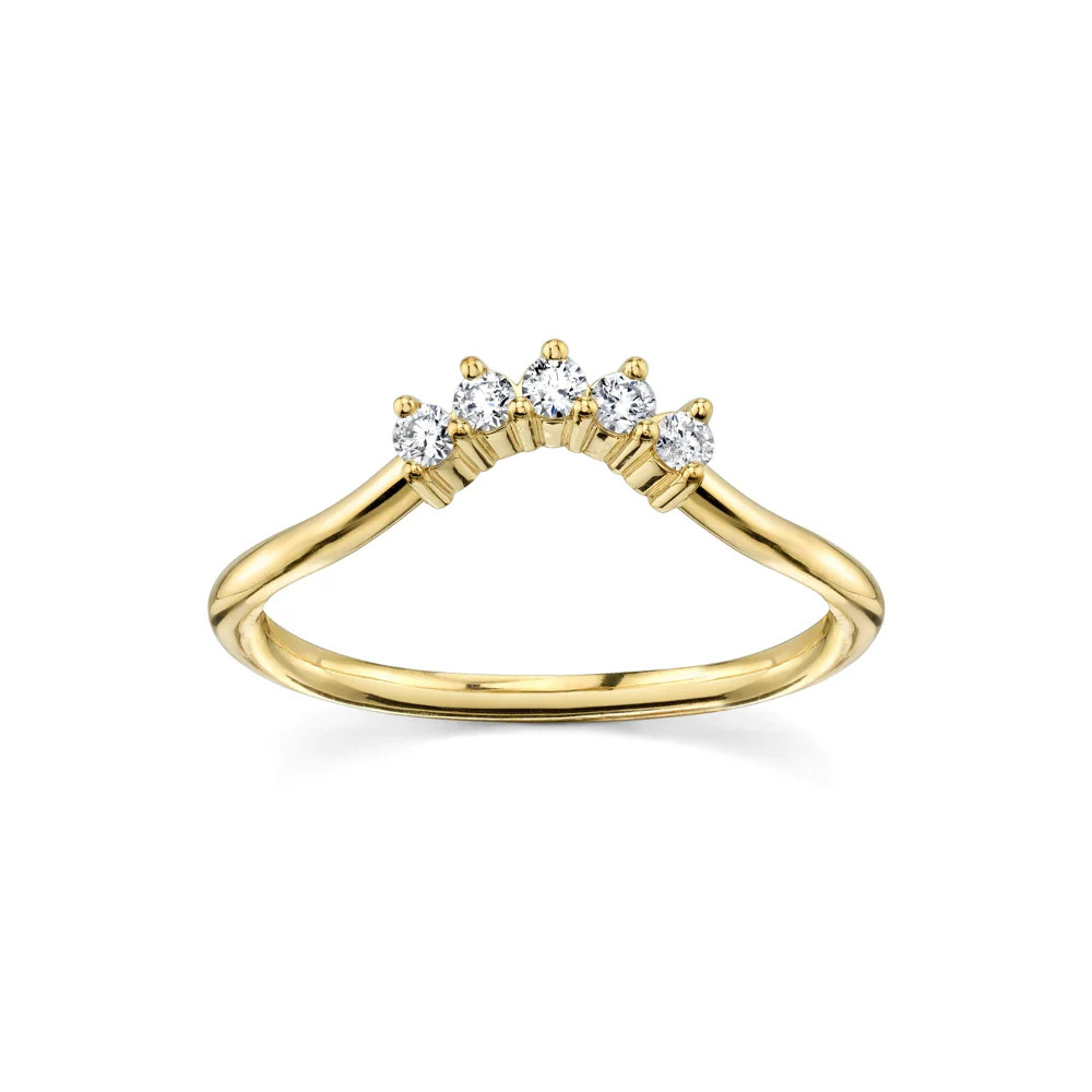 White Diamond Crown Ring | Small Diamond Headdress for Engagement Ring | Marrow Fine