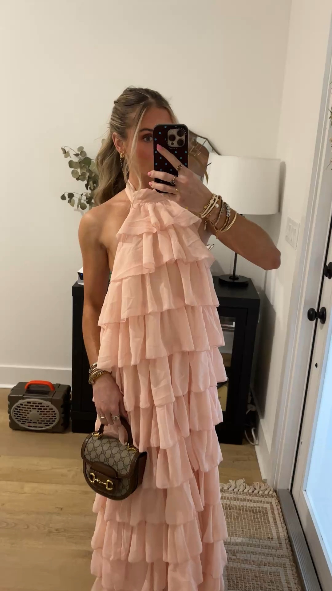 Date night outfit. @petalandpup size XS dress Turn heads and make memories in the Zoella Maxi Dress, the ultimate wedding guest dress that perfectly balances elegance with playful charm. Designed with a flowing maxi length, it offers a graceful silhouette that moves beautifully with every step.
maxi length. My shoes are my favorite Walmart kitten heels and my Gucci bag  

#LTKWedding #LTKootd #LTKgrwm