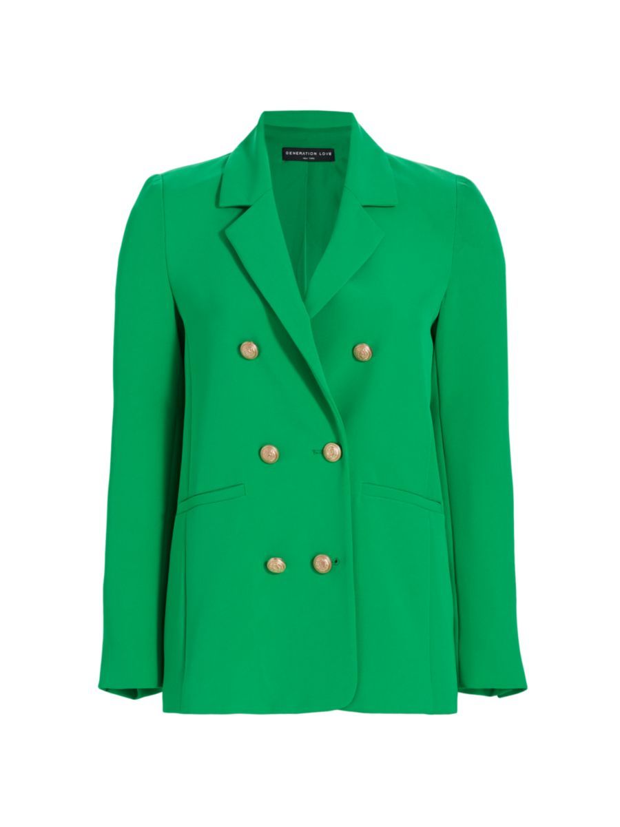 Generation Love Leighton Double-Breasted Crepe Blazer | Saks Fifth Avenue