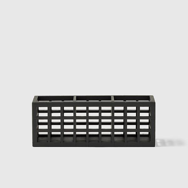 Marie Kondo Shoji Black Bamboo 3-Section Pen Organizer | The Container Store