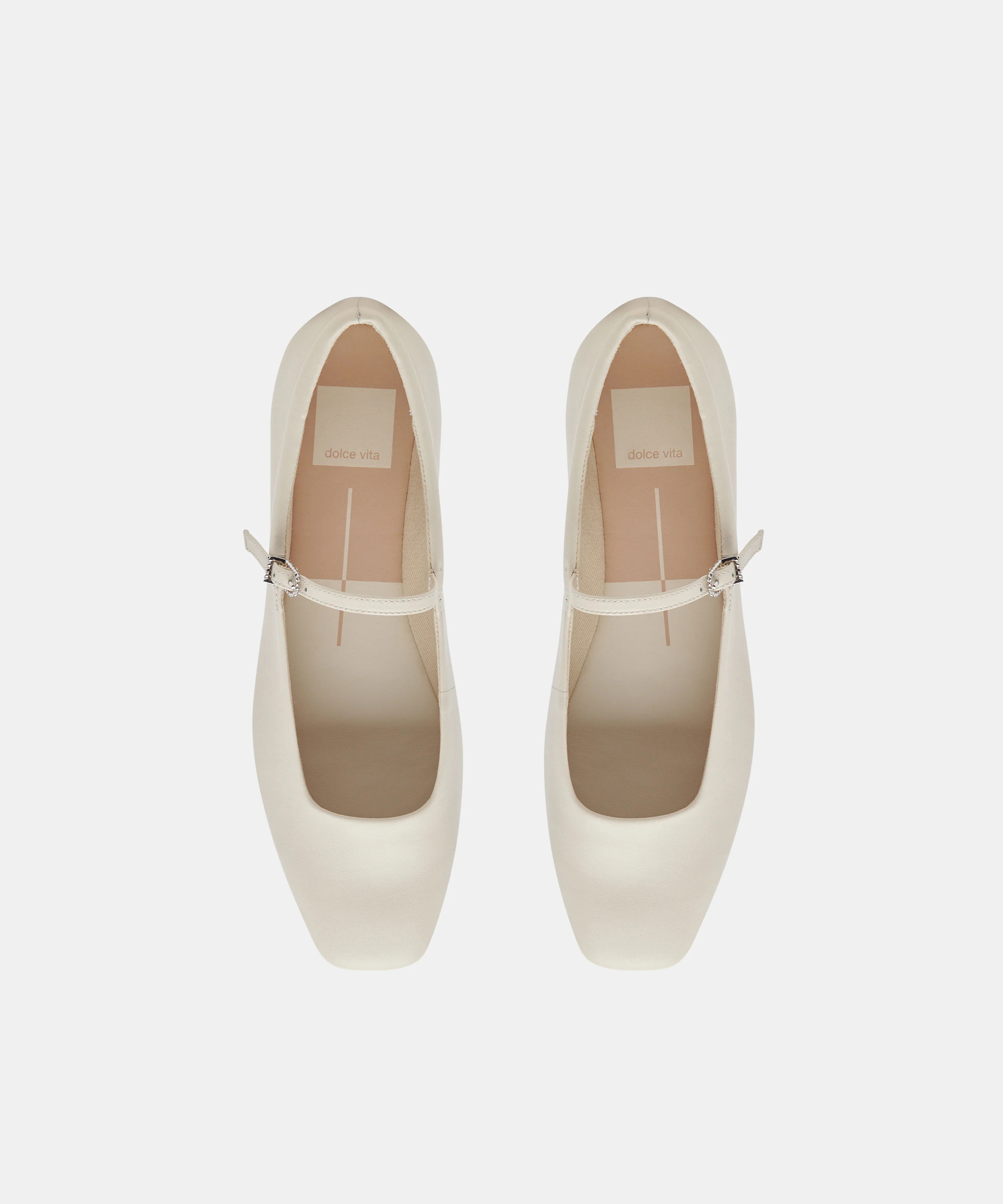REYES Ivory Leather Mary-Jane Ballet Flats | Dolce Vita | DolceVita.com
