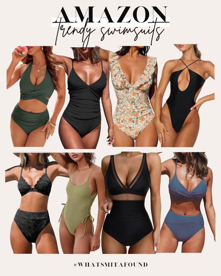 Amazon trendy swimsuits all on prime! Affordable swimsuit, one piece swimsuit, high waisted swimsuit bottoms, cutout one piece, ruffled one piece, v neck one piece, mesh one piece, high waisted bikini, halter bikini, black one piece, black swimsuit, blue swimsuit, green swimsuit, green one piece, floral one piece, floral swimsuit, trendy swimsuit, trendy one piece 

#LTKSeasonal #LTKfindsunder50 #LTKswim