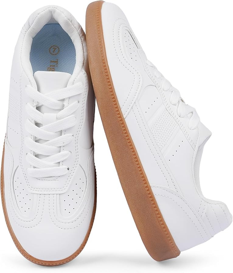 Tigeridea Fashion Sneakers for Women Lace up Rounded Toe Flat Dressy Womens Sneakers Causal Tenni... | Amazon (US)