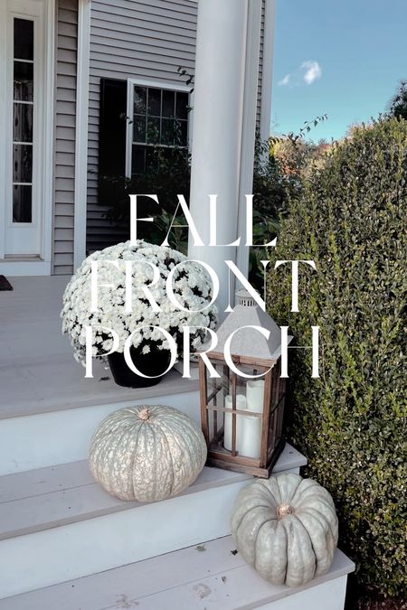 Neutral fall front porch, outdoor lanterns, fall wreath, outdoor fall decor 

#LTKunder50 #LTKhome