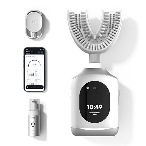 Feno Smartbrush Electric Toothbrush for Adults – AI-Powered Oscillating Toothbrush with App and Personalized Mouthpiece, 20-Second Deep Clean, Rechargeable, Includes 1 Bottle of Feno Foam Toothpaste | Amazon (US)