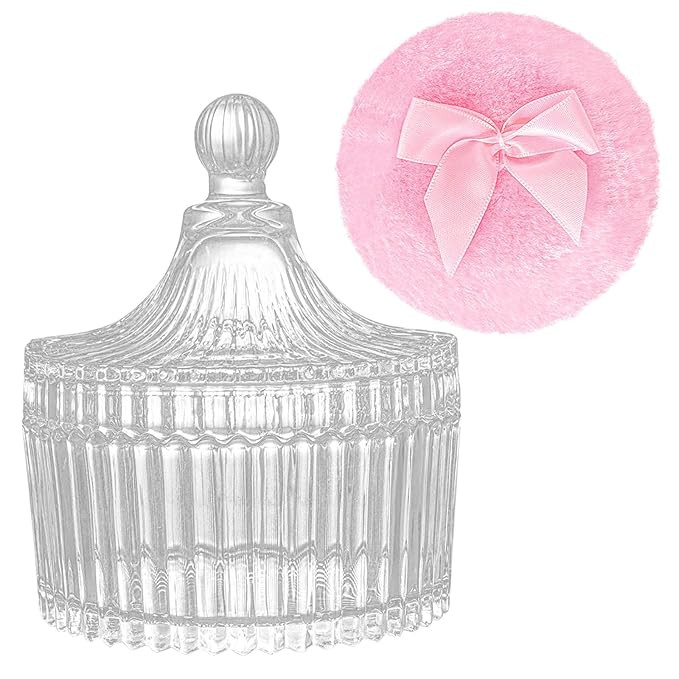 Large Body Powder Puffs and Containers, Crystal Clear Powder Container with Soft Power Puffs, Reu... | Amazon (US)
