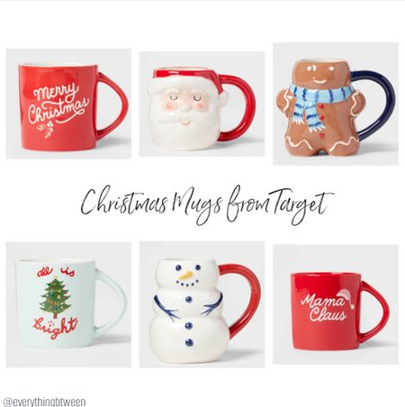 Christmas mugs from Target: merry Christmas, Santa, gingerbread man, tree, snowman, merry mama, coffee mugs, Christmas mugs

#LTKhome #LTKHoliday #LTKSeasonal