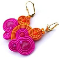 Fuchsia Pink Orange Earrings, Handmade Soutache Jewelry | Etsy (US)