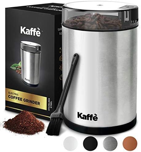 Kaffe Electric Coffee Grinder - Stainless Steel - 3oz Capacity with Easy On/Off Button. Cleaning ... | Amazon (US)