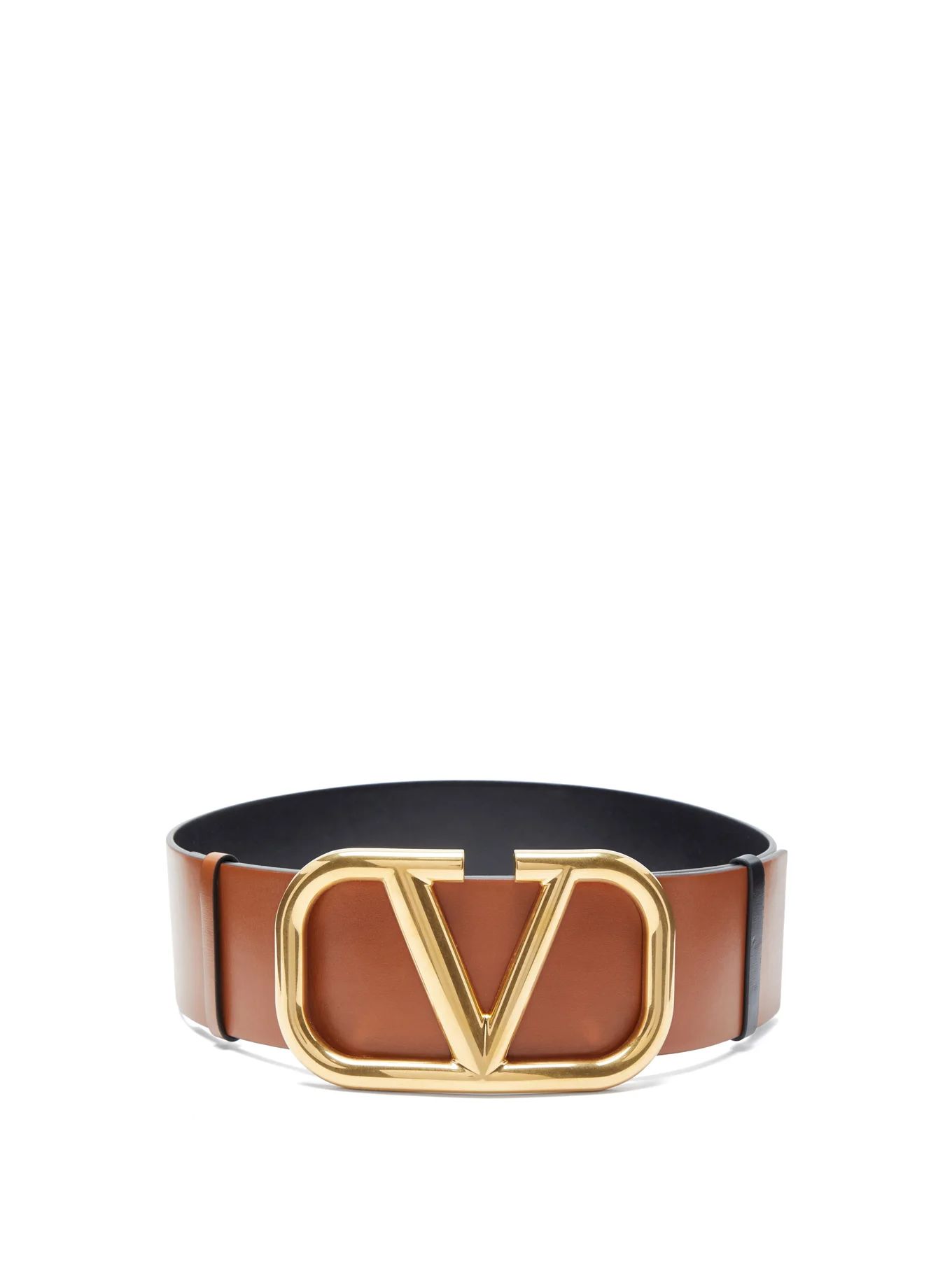 Reversible V-logo leather belt | Matches (UK)