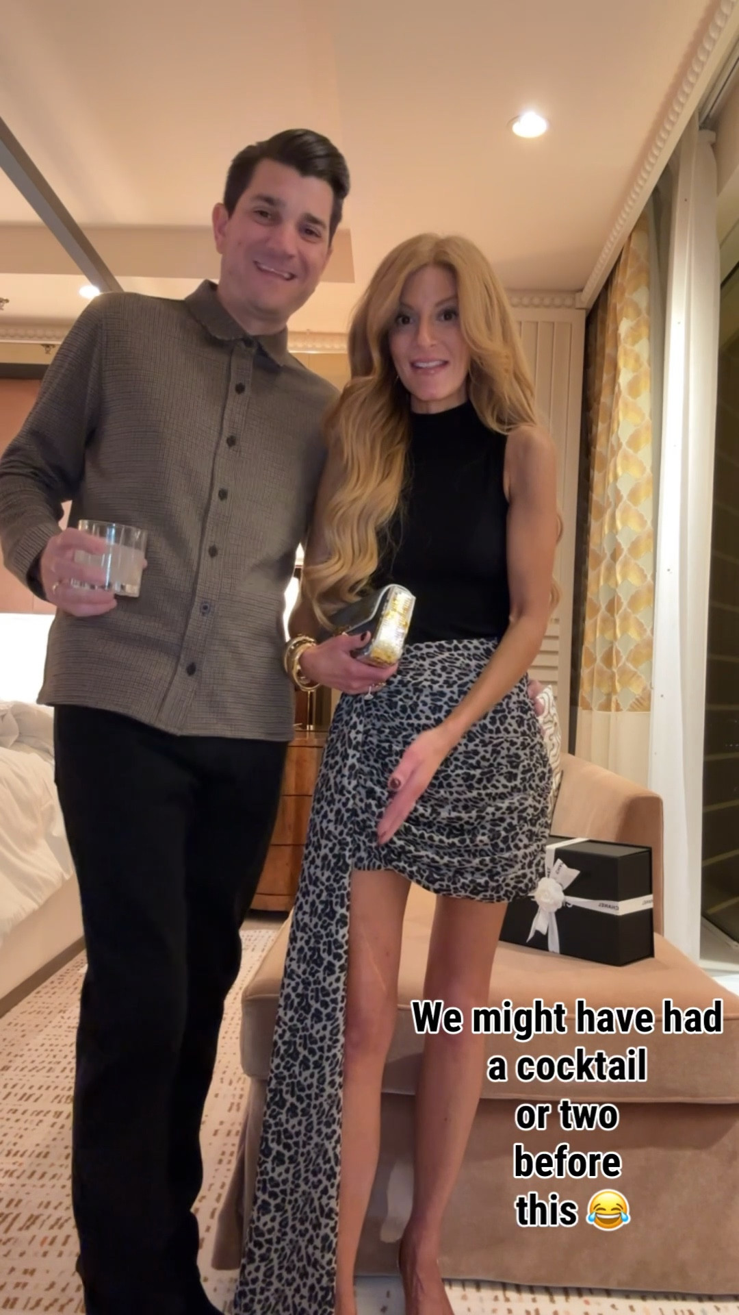 Vegas date night outfits- love the high neck on this top! And this skirt is so fun. I added on the gold brooch. Colbys plaid shirt is a new find & he loves these frame black jeans 

#LTKHoliday #LTKMens #LTKootd