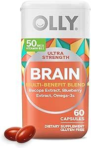 OLLY Ultra Strength Brain Softgels, Nootropic, Supports Healthy Brain Function, Memory, Focus and... | Amazon (US)