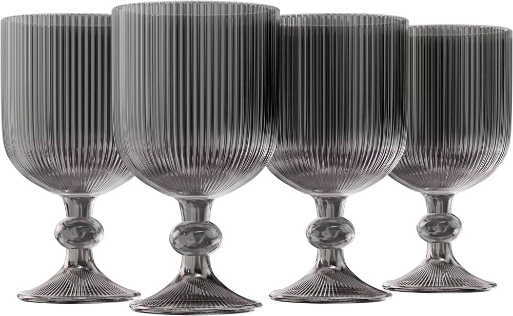 Amazon.com | KooK Goblet Glasses, Vintage Wine Glasses, Goblets, Vintage Glassware, Stemmed Drink... | Amazon (US)