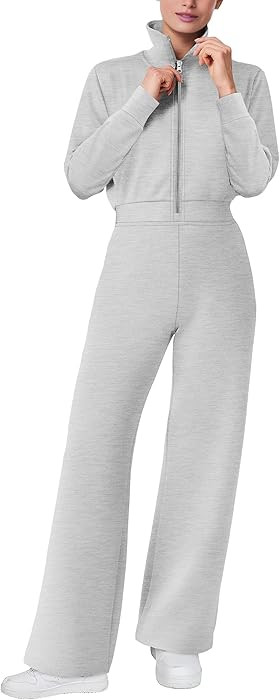 SAMPEEL One Piece Jumpsuits for Women Casual 2024 Fall Fashion Half Zip up Travel Airplane Vacati... | Amazon (US)