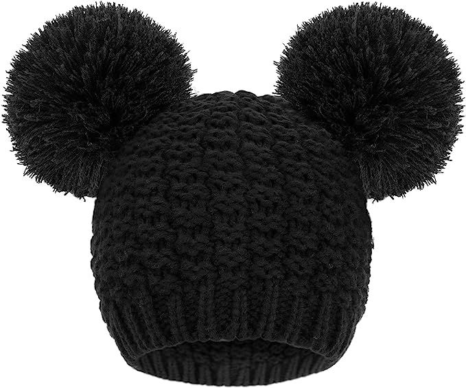 Livingston Winter Beanie Hats for Women Girls Cable Knit Soft Cute Beanie with Double Pompom Ears | Amazon (US)