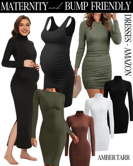 Maternity and non maternity dresses perfect for dressing the bump! I've worn these dresses all for my 1st, 2nd and 3rd trimesters and they've been amazing! They're comfortable, soft, versatile and hug your body perfectly! They've all been worn with sneakers, heels, pumps, boots or booties. I've styled blazers, moto jackets and trench coats over all of them as well. 

#LTKfindsunder50 #LTKfindsunder100 #LTKbump