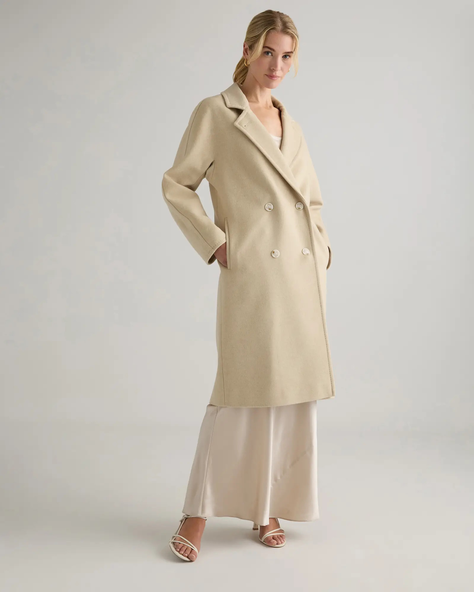 Italian Wool Double-Breasted Slouch Coat | Quince