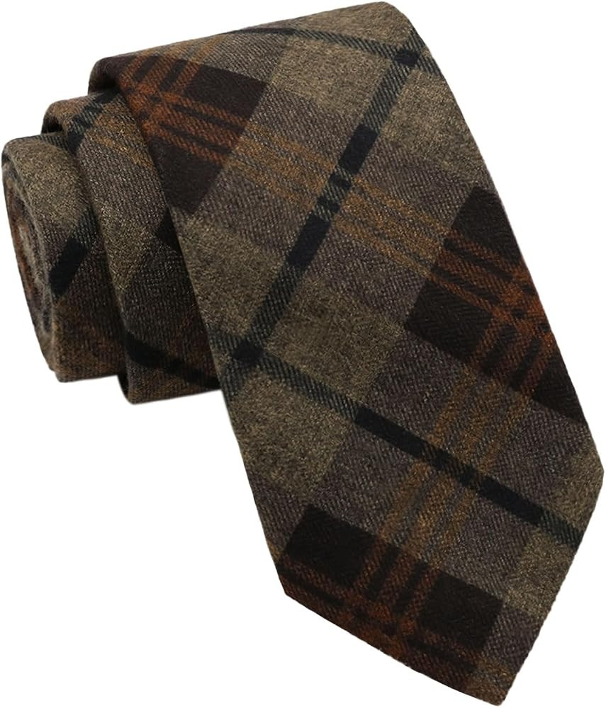 GHTIYLP Mens Tie Cotton Skinny Ties for Men, Plaid Striped Men's Neckties Cashmere Wool Necktie f... | Amazon (US)
