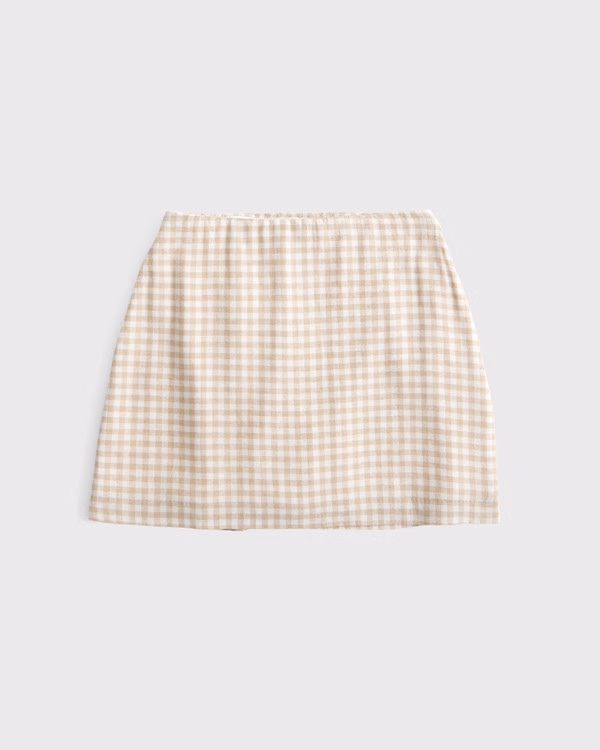 The A&F Scarlett Curve Love Linen-Blend Mini Skort | Abercrombie & Fitch (US)