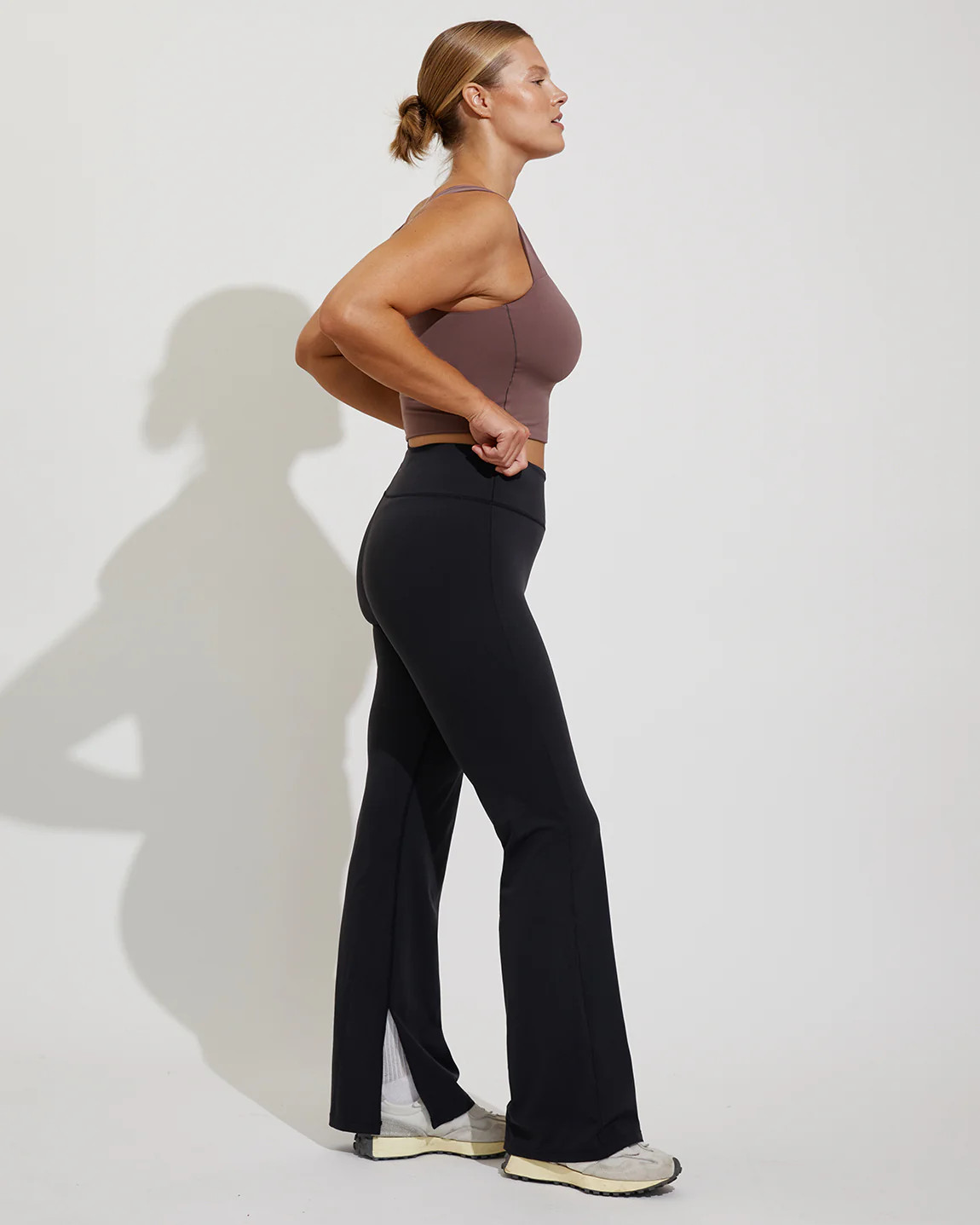 Kick It Pant - Super Moves Fabric Brown Pant | Left on Friday