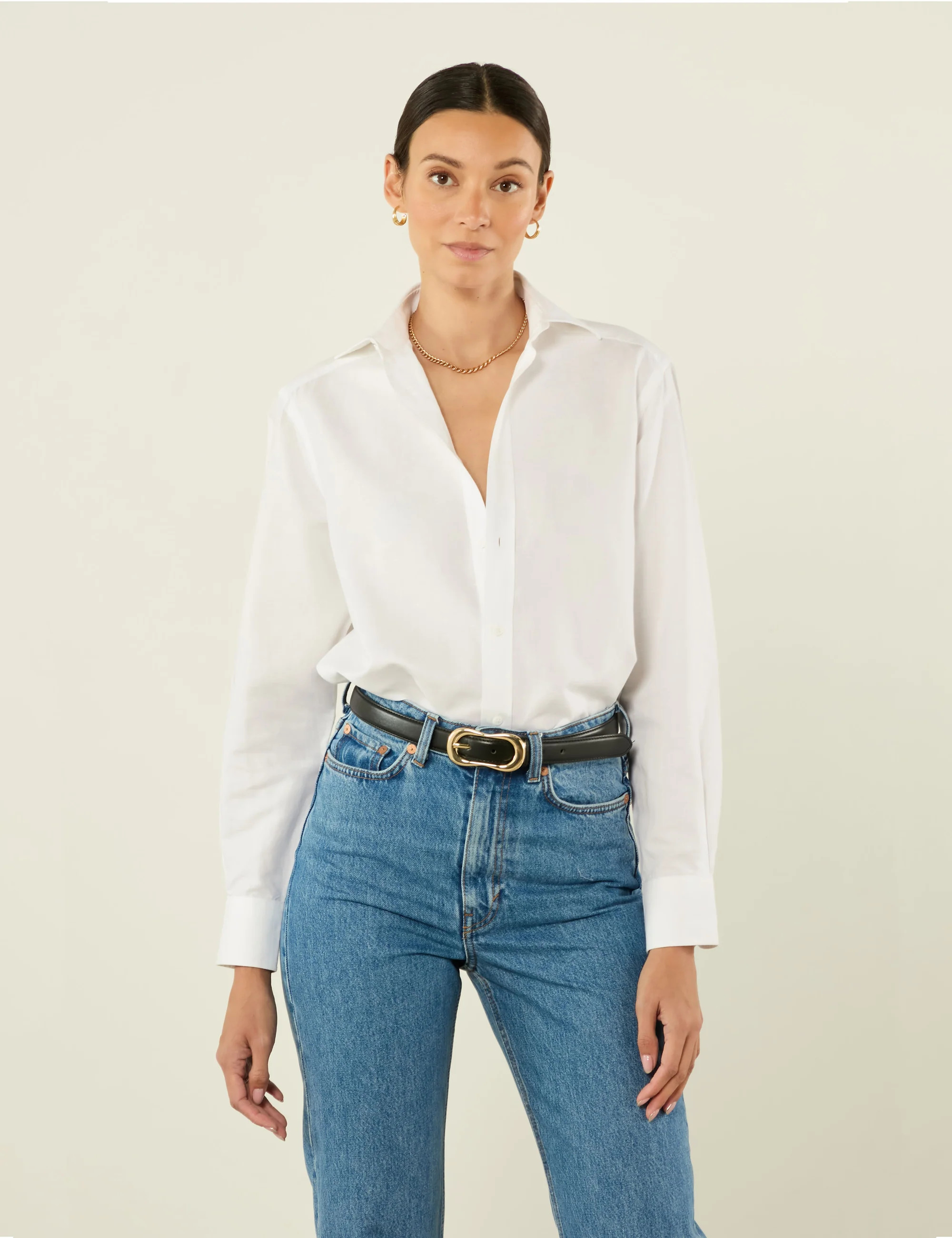 WNU Weave Cotton & Linen White Boyfriend Shirt | With Nothing Underneath | With Nothing Underneath