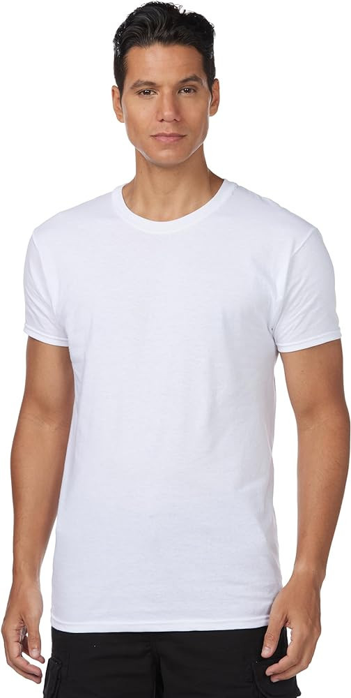 Hanes Men's Cotton, Moisture-Wicking Crew Tee Undershirts, 3-Pack | Amazon (US)