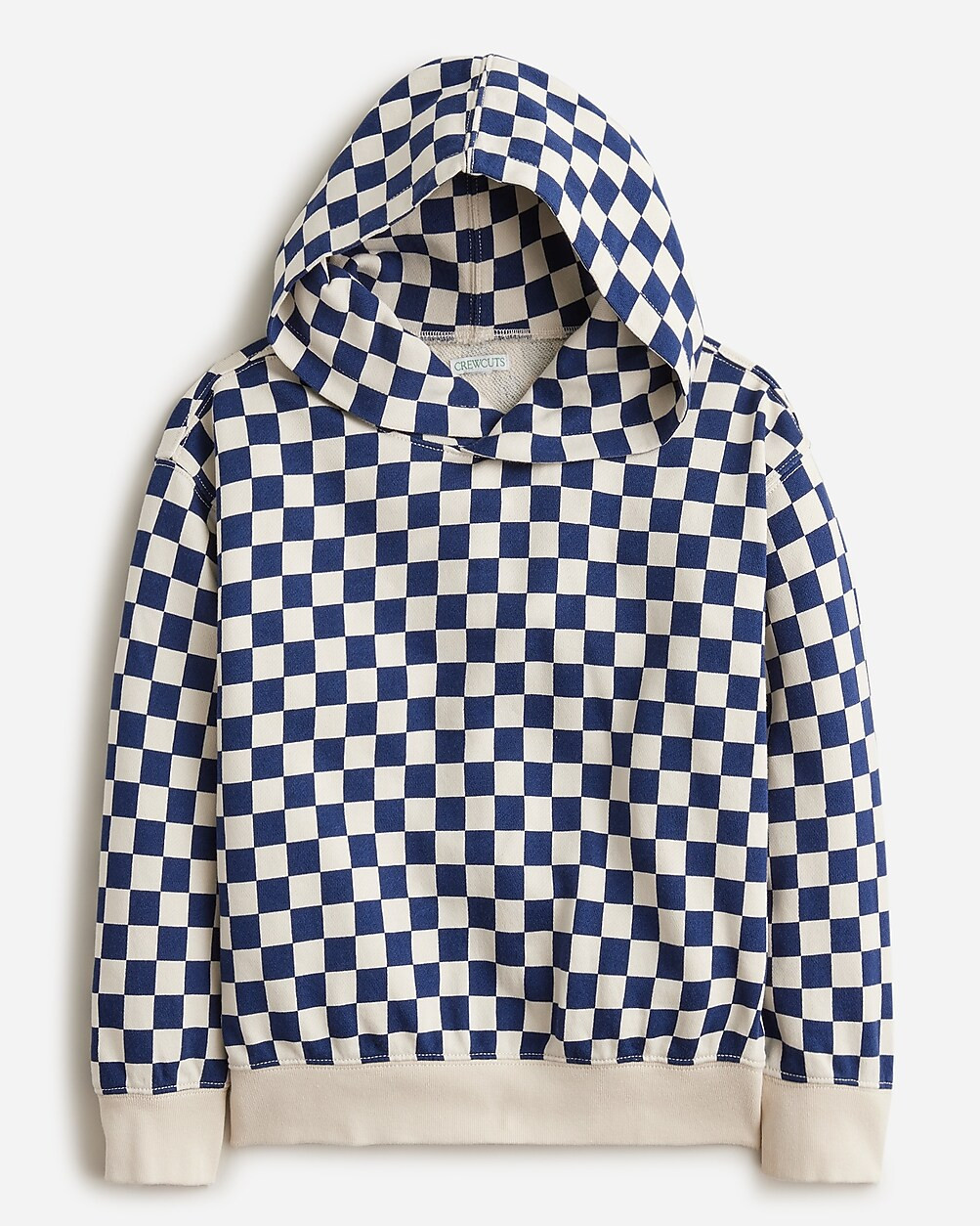 KID by crewcuts garment-dyed hoodie in checkerboard print | J. Crew US