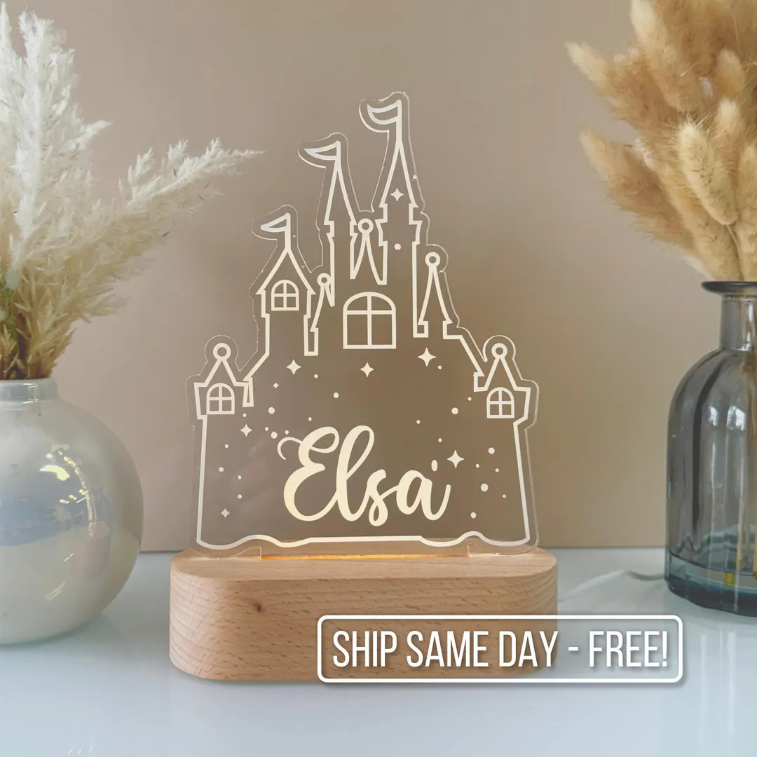 Personalized Princess Castle Night Light - Custom LED Lamp for Kids, Perfect Gift for Princess Lo... | Etsy (US)