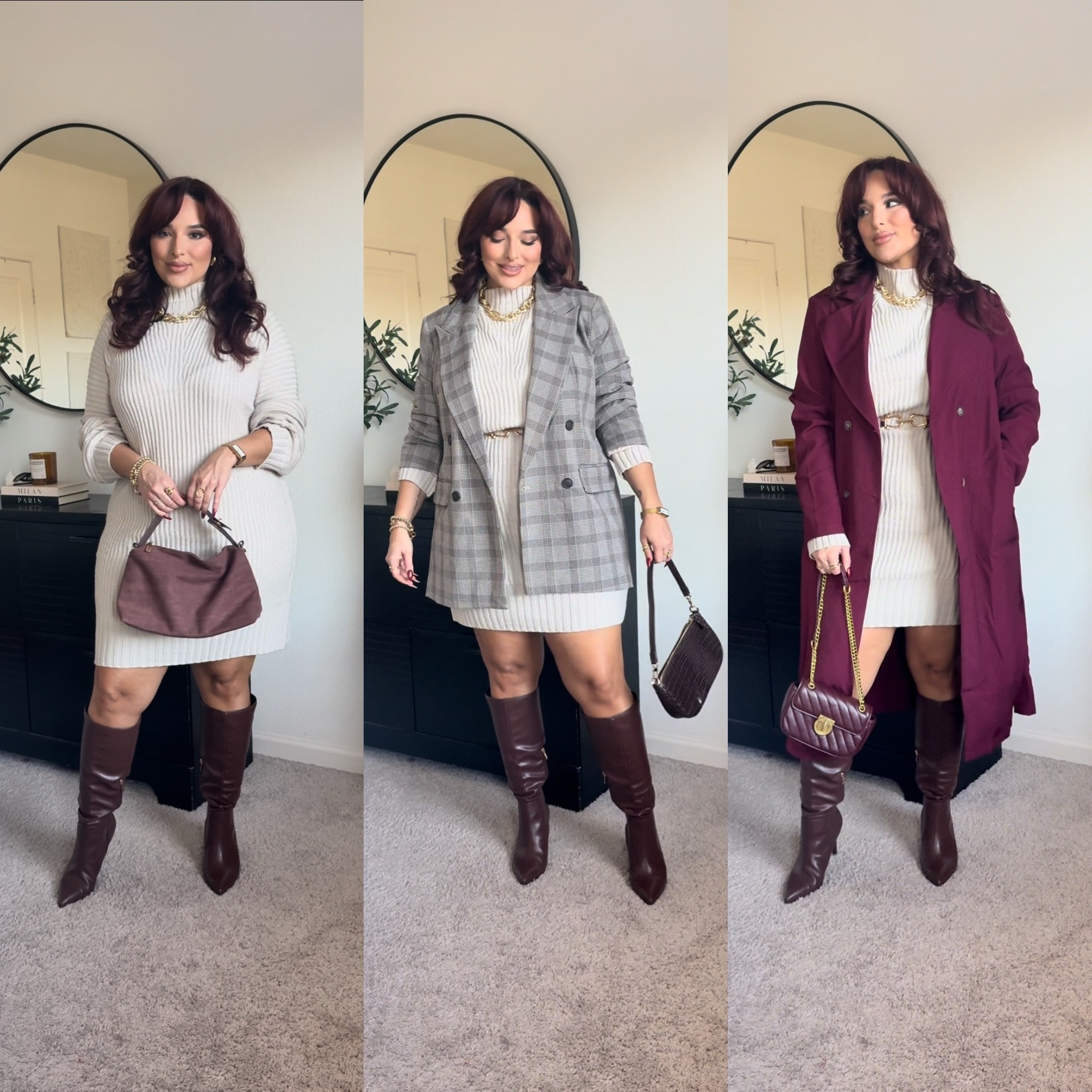 Sweater dress: XL | blazer: XL | Trench: XL |

#LTKSeasonal #LTKMidsize #LTKHoliday