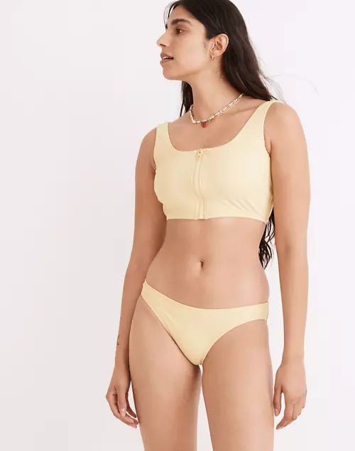 Madewell Second Wave Zip-Up Longline Bikini Top | Madewell