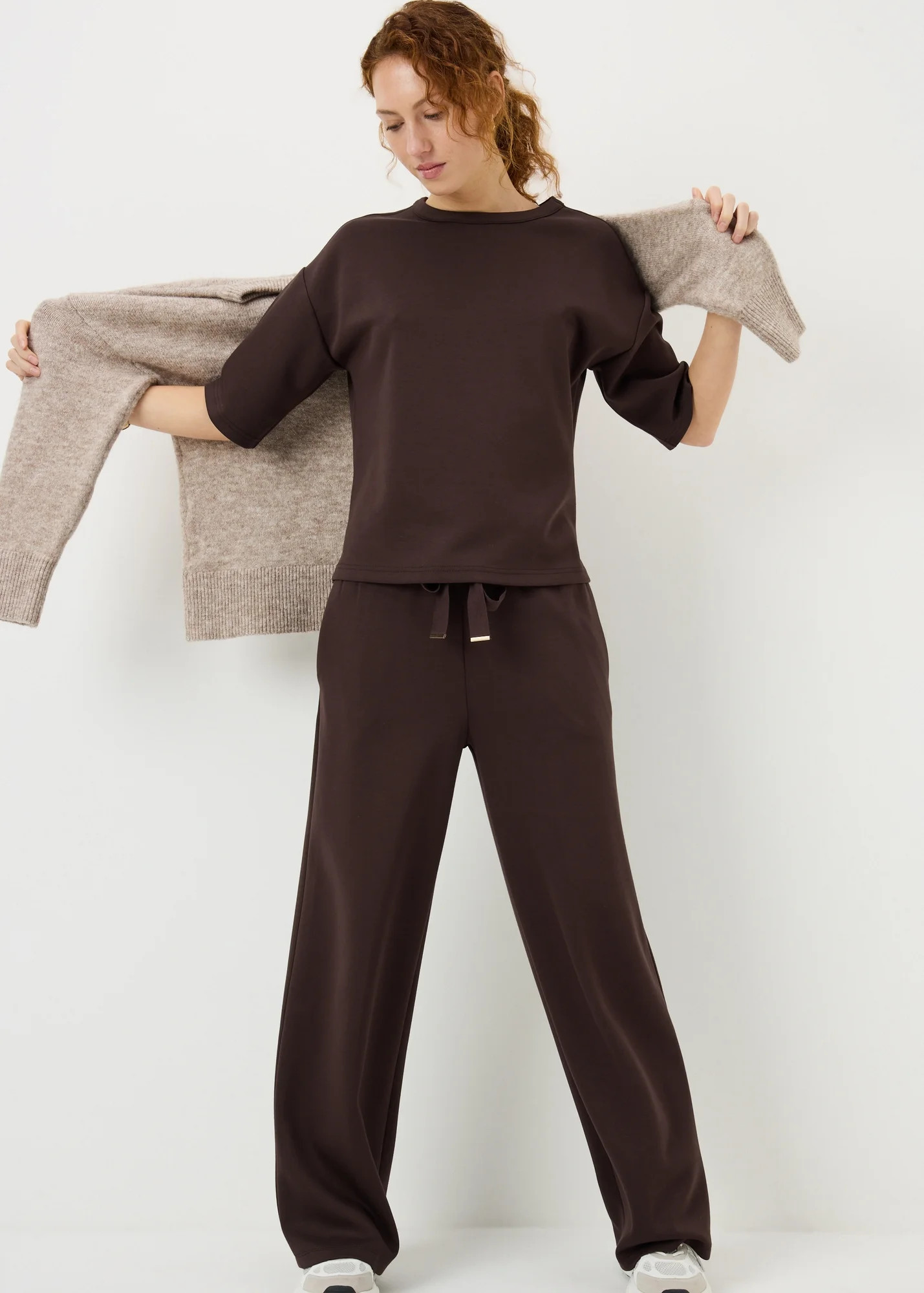 Chocolate Brown Scuba Boxy Co Ord T-Shirt | Matalan (UK)