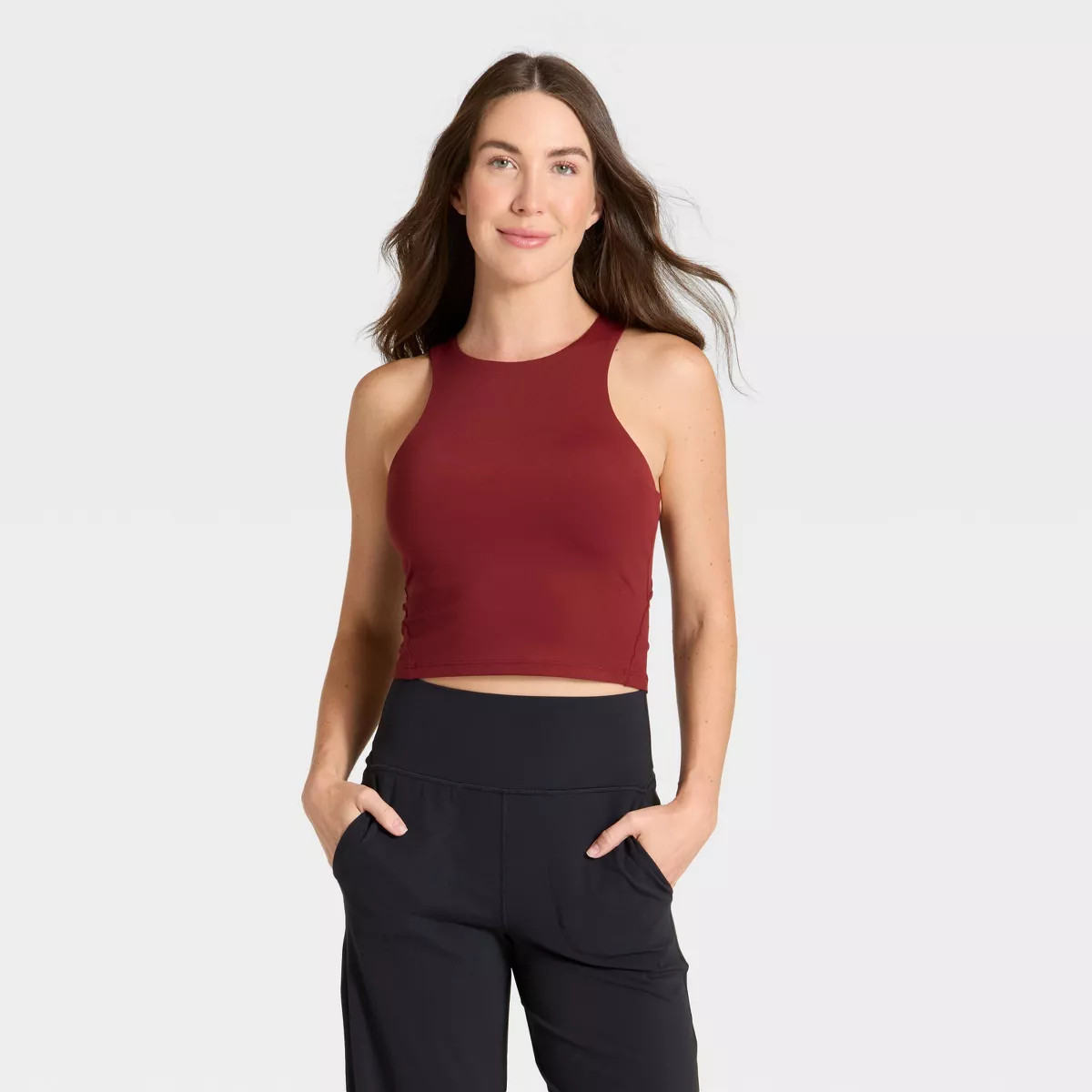 Women's Everyday Soft High Neck Cropped Tank Top - All In Motion™ | Target