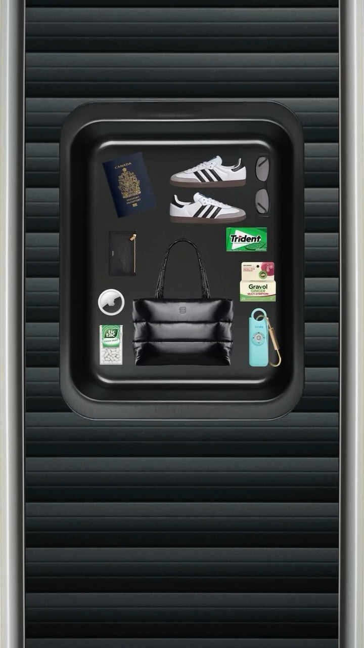 These are my must have products that are always in my travel bag ✈️ All linked in my LTK! 

✨ @aritzia Super Puff Tote – Fits everything, including my tech but make sure to not overstuff it because it can get heavy.
👟 Adidas Sambas – Just a reliable shoe that goes with everything .
📷 Sony A6100 – My go-to camera for content on the go. 
🎧 @beatsbydre Earbuds – Amazing noise-cancelling. A must for blocking out plane noise.
🎧 Apple Wired Earbuds – Always have a backup, especially for in-flight movies.
🔌 VRURC Power Bank – Has a built-in cord and plug because you never know when you’re going to need to charge your phone.
✨ @medicube_global_official Booster Pro - Because I never skip my skincare routine. 

✨ @charlottetilbury Flawless Finish Powder – A touch-up essential for keeping me looking oily. 
✨ @elfcosmetics Brightening Concealer – Perfect for touch-ups because it’s just so easy to apply with its brush tip.
✨ @tower28beauty ShineOn Lip Jelly – Juicy, shiny, and non-sticky. Always in rotation.
✨@makeupforever Artist Pencil in Wherever Walnut – The one lip liner I always come back to.
✨ @summerfridays Lip Butter Balm – Hydrating, glossy, and keeps my lips from looking dry. 
✨ @loccitane Hand Cream – My holy grail for keeping hands soft at 30,000 feet. Never leaves my bag.
✨ Touchland Hand Sanitizer – Feels luxe, and doesn’t dry out my hands.
💊 Gravol Ginger Tabs – Just in case motion sickness tries me. These save me every time.

#LTKcanada #LTKbeauty #LTKtravel